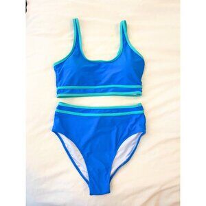 NWT High Waisted Bikini Two Piece Medium Neon